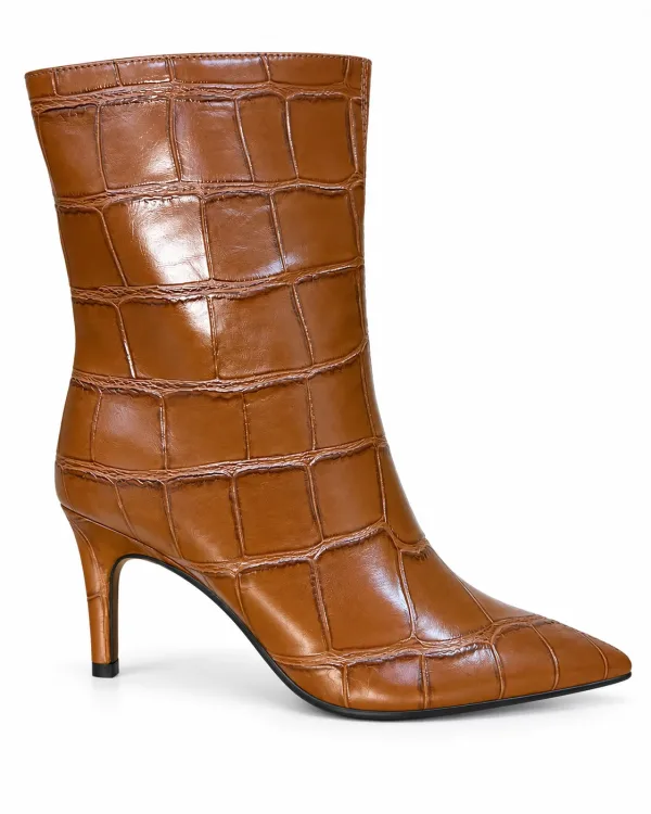Bottines Chelsea Effet Croco à Talon Aiguille