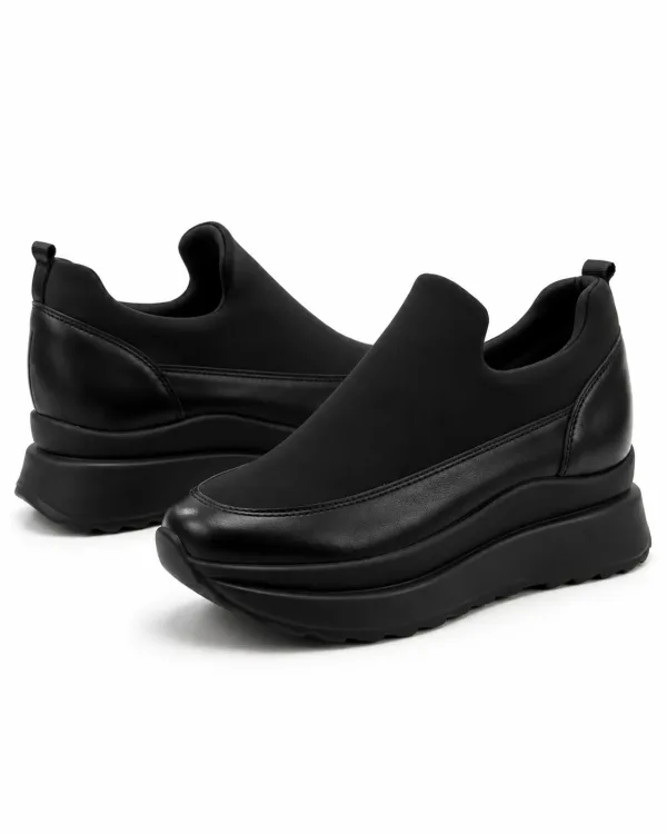 Baskets Compensées Slip-on Noires