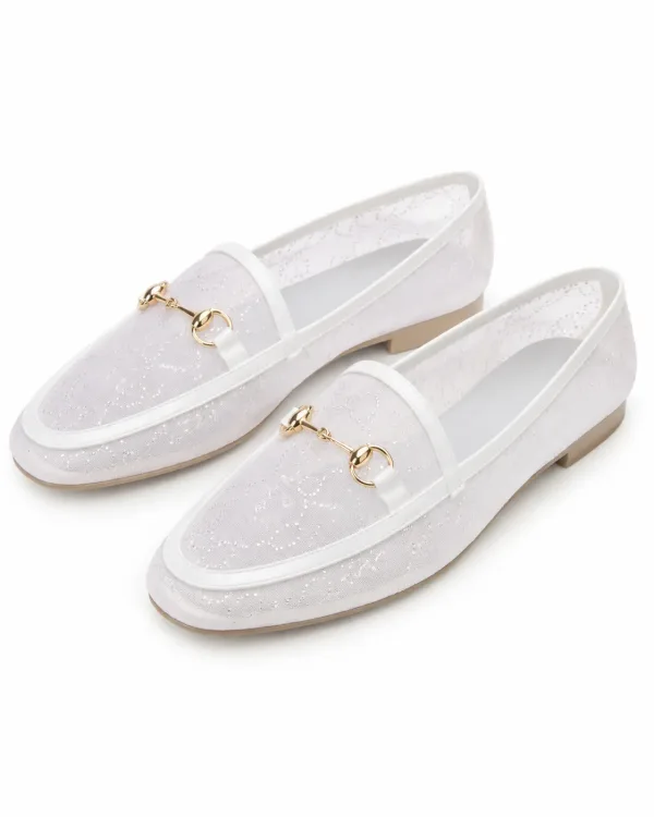 Mocassins Résille Cristaux Mors Doré