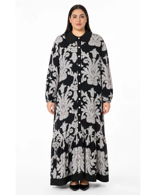 Robe Longue Baroque Noire